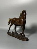 Beeld, Pure Copper Gilded Horse - 20 cm - Brons