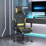 vidaXL Massage gamestoel met voetensteun stof zwart en, Verzenden, Nieuw, Groen