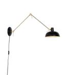 Retro wandlamp zwart met brons - Milou, Huis en Inrichting, Lampen | Wandlampen, Nieuw, Overige materialen, Retro