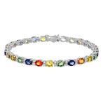 Armband - 18 karaat Witgoud - 12.00ct. tw. Saffier - Diamant, Nieuw