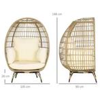 Nieuwe Ovale Rotan Tuinstoel met Kussens – 105x97x150 cm, Tuin en Terras, Tuinstoelen, Verzenden, Nieuw, Rotan