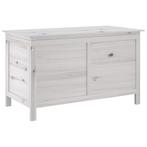 Tuinbox 99x49,5x58,5 cm massief vurenhout wit (Partytenten), Verzenden, Nieuw