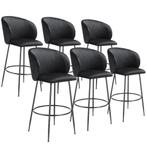 Barkruk Luana, met rugleuning, fluweellook - zwart/zwart, Se, Verzenden, Nieuw