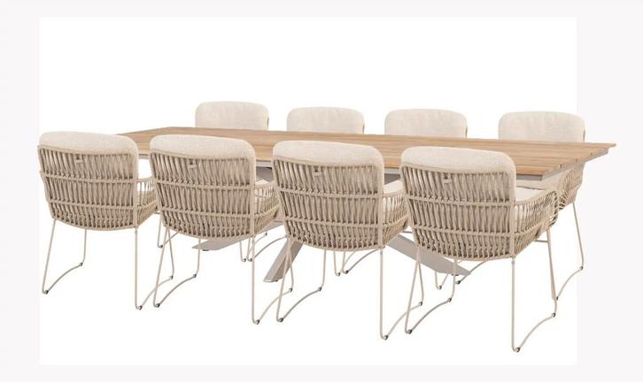 4 Seasons Outdoor Murcia tuinset latte met Minerva tafel met, Tuin en Terras, Tuinsets en Loungesets, Ophalen of Verzenden