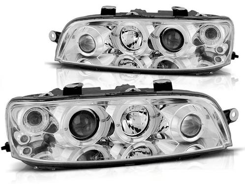 Koplampen Fiat Punto 99-03 Angel Eyes chroom, Auto-onderdelen, Overige Auto-onderdelen, Ophalen of Verzenden