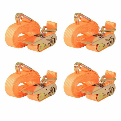 vidaXL Spanbanden 0,4 ton 6mx25mm oranje 4 st, Doe-het-zelf en Verbouw, IJzerwaren en Bevestigingsmiddelen, Nieuw, Verzenden