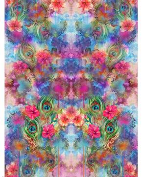 Tricot Paneel Waterverf Wolkjes, Hobby en Vrije tijd, Stoffen en Lappen, Overige kleuren, Nieuw