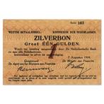 1 Gulden Zilverbon 1914 ZFr+, Postzegels en Munten, Bankbiljetten | Nederland, Verzenden