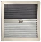 Horrex Rechte Duo Plissé R5000 Crèmewit 524x534, Caravans en Kamperen, Camper-accessoires, Ophalen of Verzenden, Nieuw