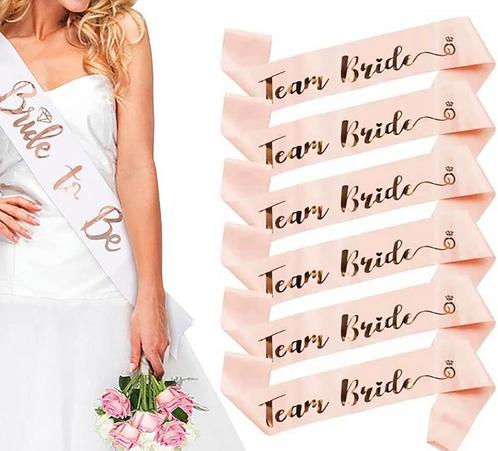 7-delige sjerpen set Bride to Be en Team Bride, Kleding | Dames, Trouwkleding en Trouwaccessoires, Wit, Nieuw, Accessoires, Verzenden