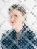 Elizaveta Kalinina - Silhouette with blue shirt- self, Antiek en Kunst, Kunst | Schilderijen | Modern
