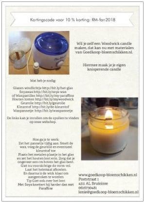 DIY Werkbeschrijving Wood Wick, Huis en Inrichting, Woonaccessoires | Kunstplanten en Kunstbloemen, Nieuw, Ophalen of Verzenden