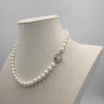 Zonder minimumprijs - Halsketting Zilver Parel - Akoya 8,0, Sieraden, Tassen en Uiterlijk, Kettingen, Nieuw