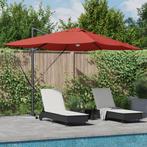 vidaXL Cantilever Roma Parasol met LEDs Terracotta, Verzenden, Nieuw