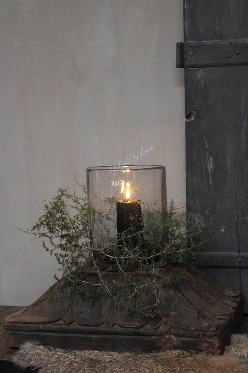 DUTZ cilinder windlicht met metal chips 19 cm, Huis en Inrichting, Woonaccessoires | Kandelaars en Kaarsen, Nieuw, Ophalen of Verzenden