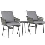 TRUUSK 3-dlg. Rattan Bistroset, Zitgroep, Tuinset Met 2 Tuin, Verzenden, Nieuw