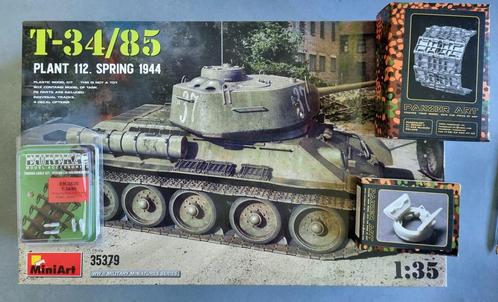 MiniArt 35379 T-34/85 1:35 + 3 opties, Hobby en Vrije tijd, Modelbouw | Auto's en Voertuigen, Verzenden