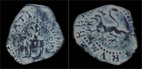 1554-1598ad Spain Philip Ii 2 caurtos-marvedis Nd Cuenza..., Postzegels en Munten, Munten | Europa | Niet-Euromunten, Verzenden