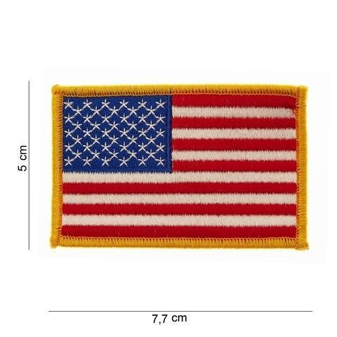 Embleem Patch Amerikaanse vlag USA stof gouden rand, Diversen, Vlaggen en Wimpels, Verzenden