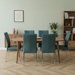 Set van 6 leren eetkamerstoel Comfort - Toledo Whale, Ophalen of Verzenden, Nieuw, Leer