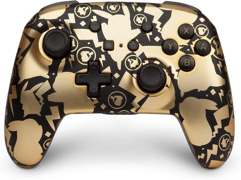 PowerA Draadloze Controller voor Nintendo Switch - Goud/Pika, Spelcomputers en Games, Spelcomputers | Nintendo Switch, Zo goed als nieuw