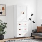 vidaXL buffetkast 69,5x34x180 cm bewerkt hout wit, Huis en Inrichting, Kasten | Buffetkasten, Minder dan 50 cm, Verzenden, Nieuw