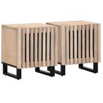 vidaXL Nachtkastjes 2 st 40x34x46 cm massief gebleekt, Huis en Inrichting, Slaapkamer | Nachtkastjes, Verzenden, Nieuw, Hout