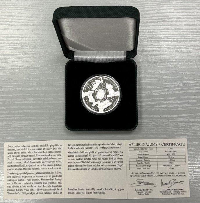 Letland. 5 Euro 2014 Coin of the seasons Proof (Zonder, Postzegels en Munten, Munten | Europa | Euromunten