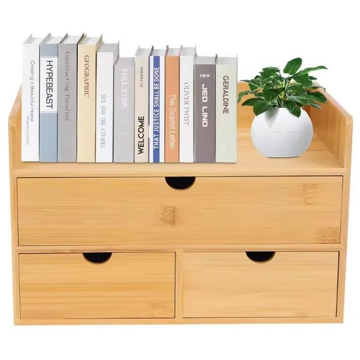 Bamboe Bureau Organizer – Ladebox met 3 Opberglades, Zakelijke goederen, Kantoor en Winkelinrichting | Kantoormeubilair en Inrichting
