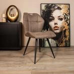 Eetkamerstoel Puck - Microvezel - Taupe, Verzenden, Nieuw