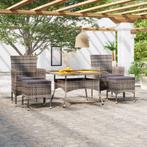 vidaXL 5-delige Tuinset poly rattan en massief acaciahout, Tuin en Terras, Tuinsets en Loungesets, Verzenden, Nieuw, Rotan, Tuinset