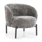 *WOONWINKEL* By-Boo Oasis Bruine Fauteuil Met Ronde Rugleuni, Verzenden, Nieuw, Stof