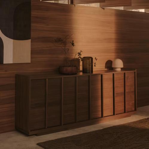 *WOONWINKEL* Kave Home Onix Walnoot Dressoir Japandi, Huis en Inrichting, Kasten | Dressoirs, Nieuw, Verzenden