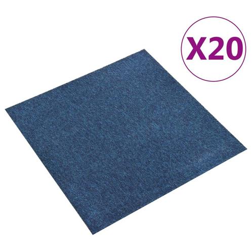 vidaXL Tapijttegels 20 st 5 m² 50x50 cm donkerblauw, Doe-het-zelf en Verbouw, Vloerdelen en Plavuizen, Nieuw, Verzenden