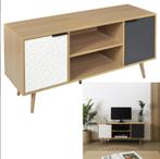 Tv-meubel -Hout -wit & Houtskoolgrijs -56,3x39x120 cm - Sven