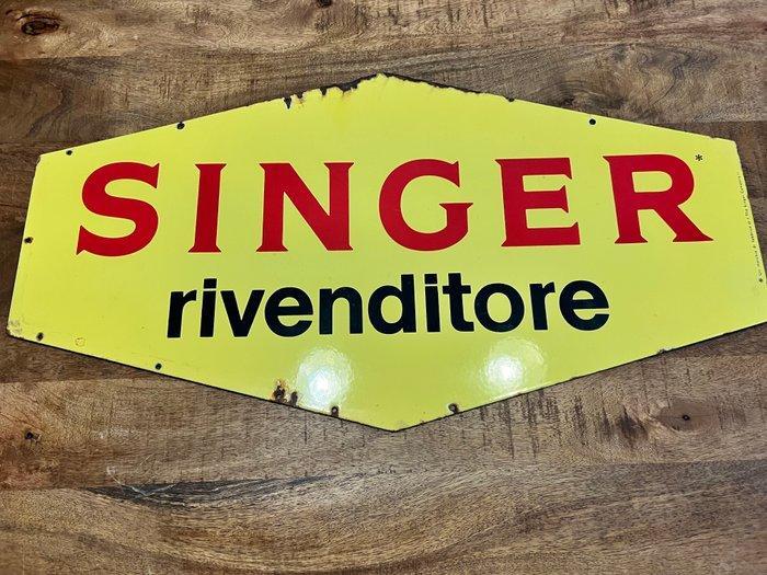 Zanger - Emaille bord - IJzer, Antiek en Kunst, Antiek | Wandborden en Tegels