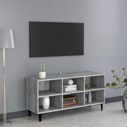 vidaXL Tv-meubel met metalen poten 103,5x30x50 cm grijs, Huis en Inrichting, Kasten | Televisiemeubels, 25 tot 50 cm, Nieuw, Overige houtsoorten