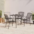 vidaXL 5-delige Tuinset staal antracietkleurig, Tuin en Terras, Tuinsets en Loungesets, 4 zitplaatsen, Verzenden, Nieuw, Rvs