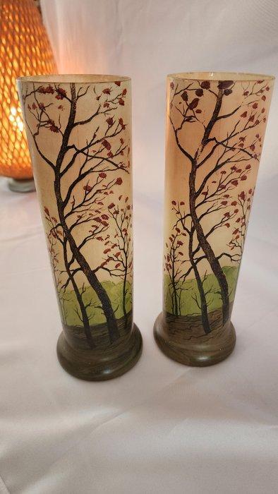 François-Théodore Legras - Vaas (2) - Glas - duo vazen, Antiek en Kunst, Antiek | Glas en Kristal
