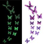 Glow in the Dark Vlinders - 12 Stuks - Lichtgevende, Huis en Inrichting, Woonaccessoires | Overige, Verzenden, Nieuw