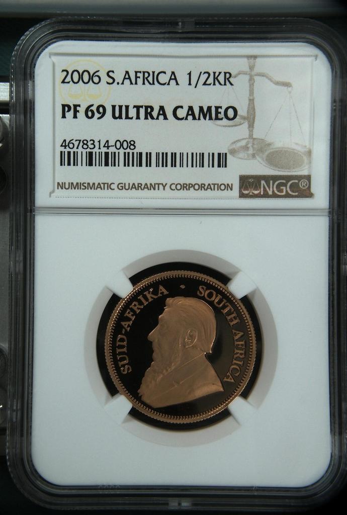 Gouden 1/2 oz Krugerrand 2006 PF69 Ultra Cameo NGC, Postzegels en Munten, Munten | Afrika, Losse munt, Goud, Zuid-Afrika, Verzenden