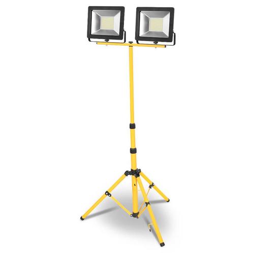 Dubbele LED schijnwerper met statief - IP65 - 2x 30W, Tuin en Terras, Buitenverlichting, Ophalen of Verzenden