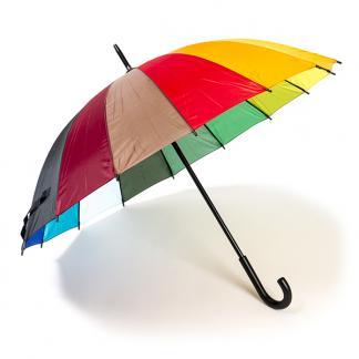 Paraplu | Ø 52.5 cm (Krom handvat, Regenboog), Sieraden, Tassen en Uiterlijk, Paraplu's, Nieuw, Verzenden