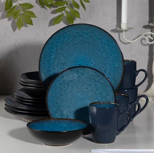 Nordic Stijl Serviesset 16/32/38 delig | Keramisch Set Blauw, Huis en Inrichting, Keuken | Servies, Bord(en), Nieuw, Keramiek