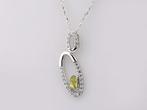 Ketting met hanger - 14 karaat Witgoud - 0.50ct. tw. Olivijn