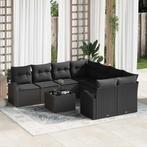 vidaXL Tuin Sofa Set met kussen met opslag 9 pcs Zwart 55 x, Tuin en Terras, Verzenden, Nieuw, Rotan
