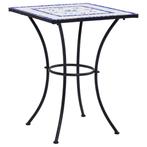 vidaXL Bistrotafel mozaïek 60 cm keramiek blauw en wit, Verzenden, Nieuw