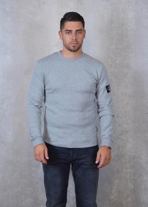 -30% Calvin Klein  Calvin Klein Badge waffle ls tee  maat XS, Kleding | Heren, Truien en Vesten, Grijs, Nieuw, Verzenden