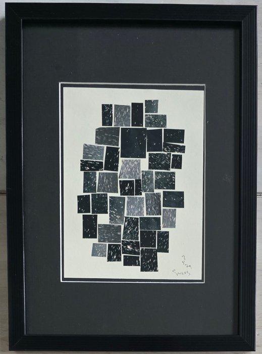 Siep Van Den Berg (1913-1998) - Collage in zwart en grijs, Antiek en Kunst, Kunst | Designobjecten