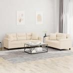 vidaXL 2-delige Loungeset met kussens microvezelstof beige, Huis en Inrichting, Banken | Bankstellen, Verzenden, Nieuw, Vierpersoons of meer